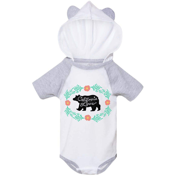 Bear CA Love Hooded Baby Onesie-CA LIMITED