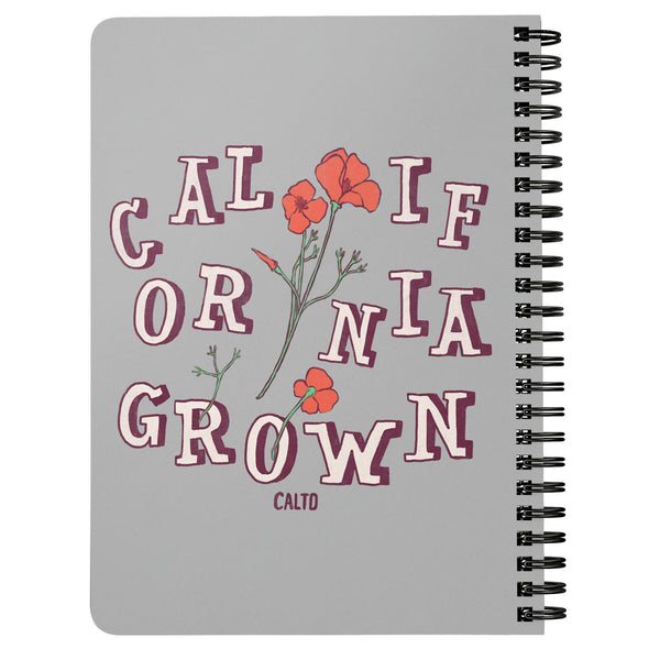 CA Grown Poppies Grey Spiral Notebook-CA LIMITED