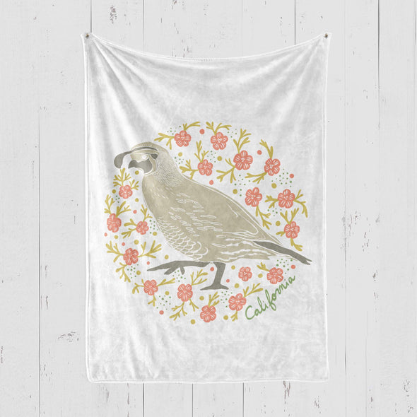 CA Poppy Quail Blanket-CA LIMITED