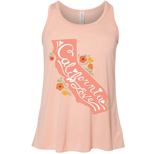 CA State With Poppies Youth Flowy Tank-CA LIMITED