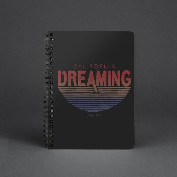 California Dreaming Stripes Black Spiral Notebook-CA LIMITED