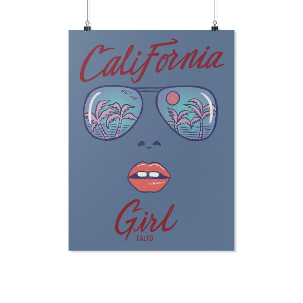 California Girl Glasses Blue Poster-CA LIMITED