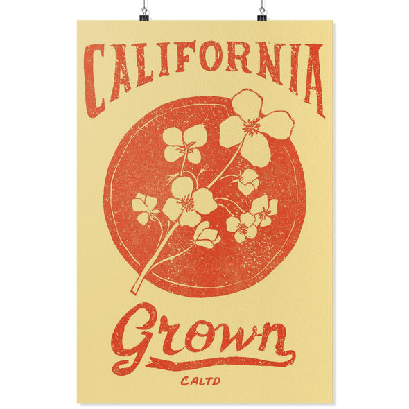 California Grown Circle Cream Poster-CA LIMITED