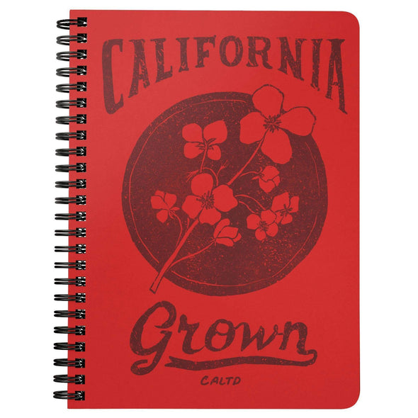 California Grown Circle Red Spiral Notebook-CA LIMITED