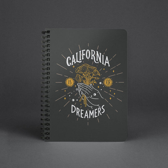 California Is For Dreamers Black Spiral Notebook-CA LIMITED