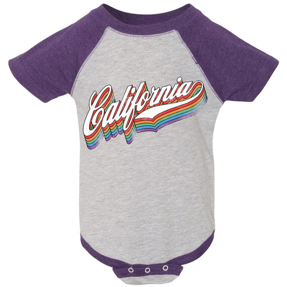 California Rainbow Baseball Baby Onesie-CA LIMITED