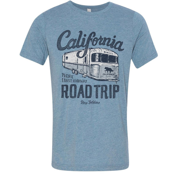 California Roadtrip Blue tee-CA LIMITED