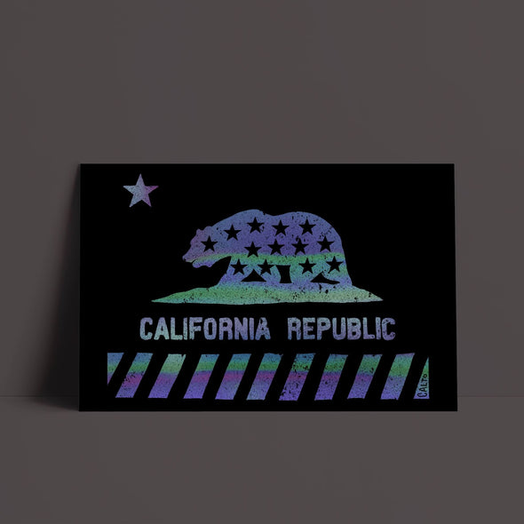 California Star Flag Black Poster-CA LIMITED