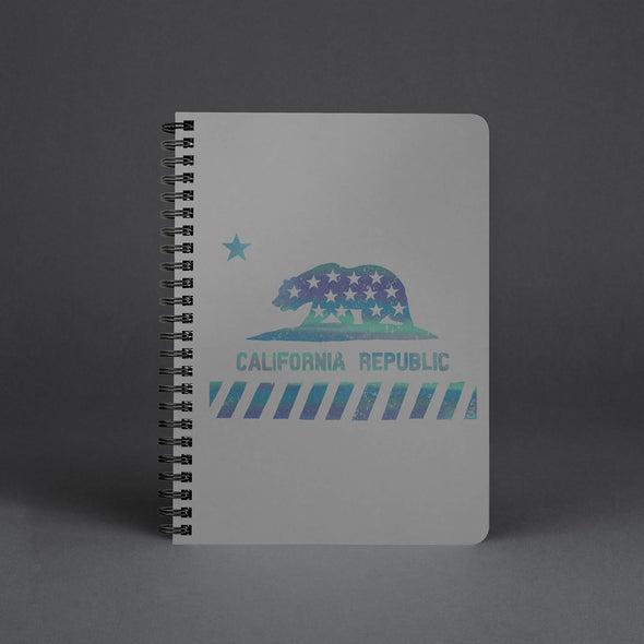 California Star Flag Grey Spiral Notebook-CA LIMITED