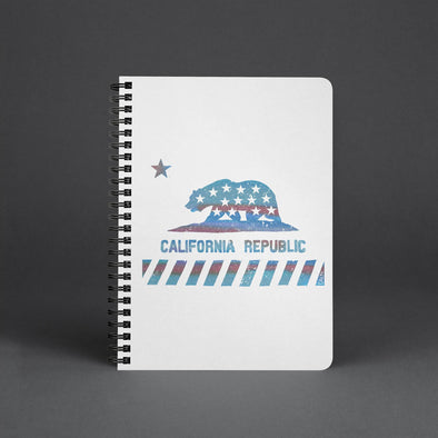 California Star Flag White Spiral Notebook-CA LIMITED