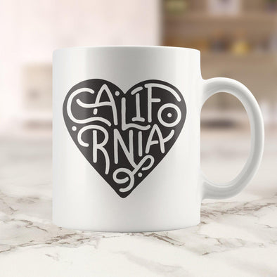 Curvy Heart Black Mug-CA LIMITED