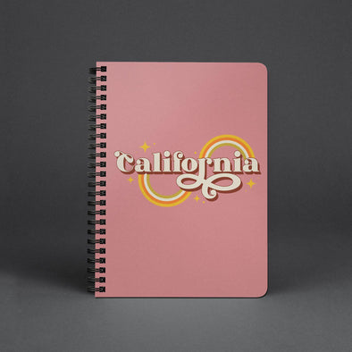 Groovy California Mauve Spiral Notebook-CA LIMITED