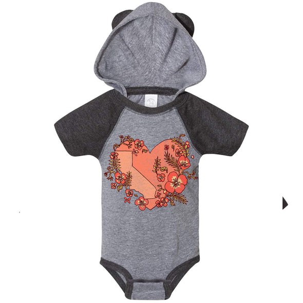 Heart State Hooded Baby Onesie-CA LIMITED