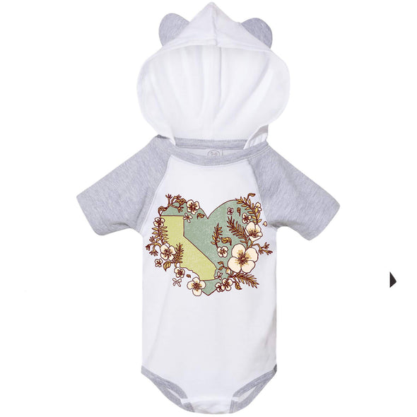 Heart State Hooded Baby Onesie-CA LIMITED