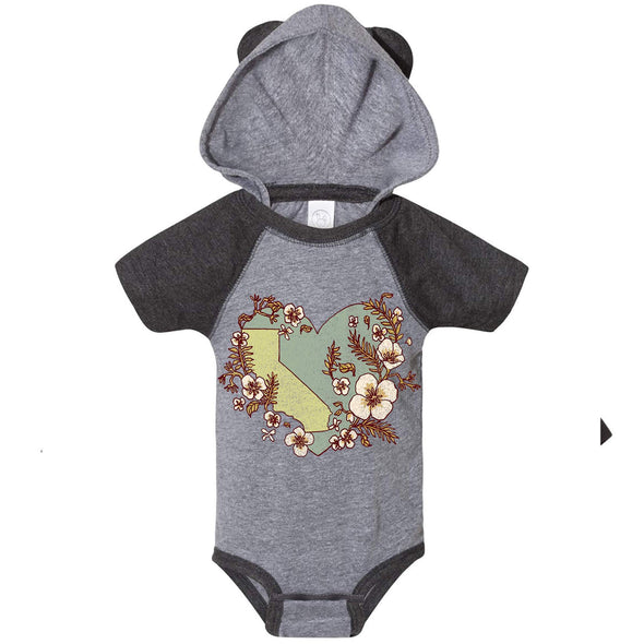 Heart State Hooded Baby Onesie-CA LIMITED