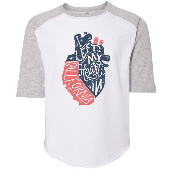 I Left My Heart In CA Youth Baseball Tee-CA LIMITED