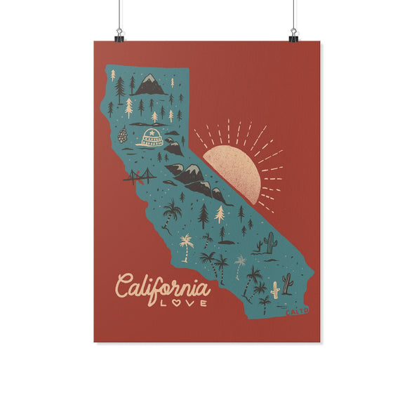 Map CA Love Red Poster-CA LIMITED