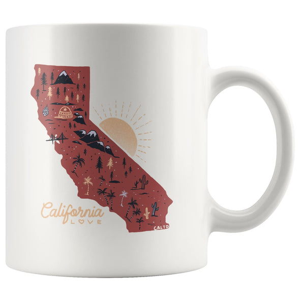 Map Ca Love Maroon Mug-CA LIMITED