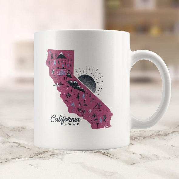 Map Ca Love Purple Mug-CA LIMITED