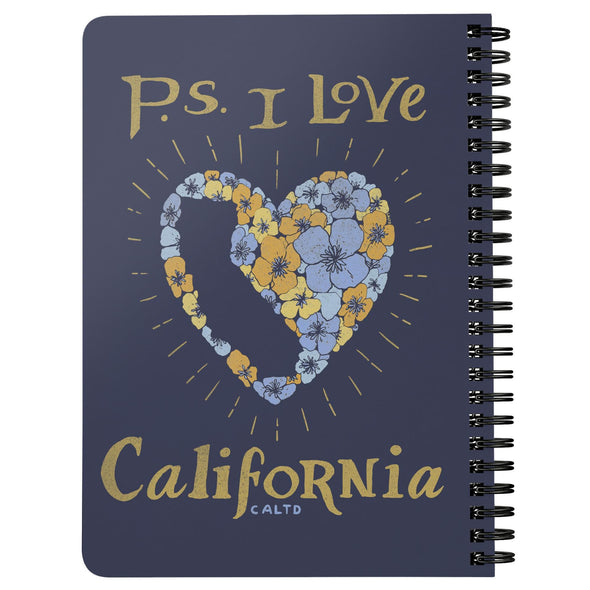 P.S. I Love California Navy Spiral Notebook-CA LIMITED