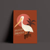 Pelican Paradise Burnt Orange Poster-CA LIMITED