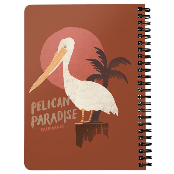 Pelican Paradise Burnt Orange Spiral Notebook-CA LIMITED