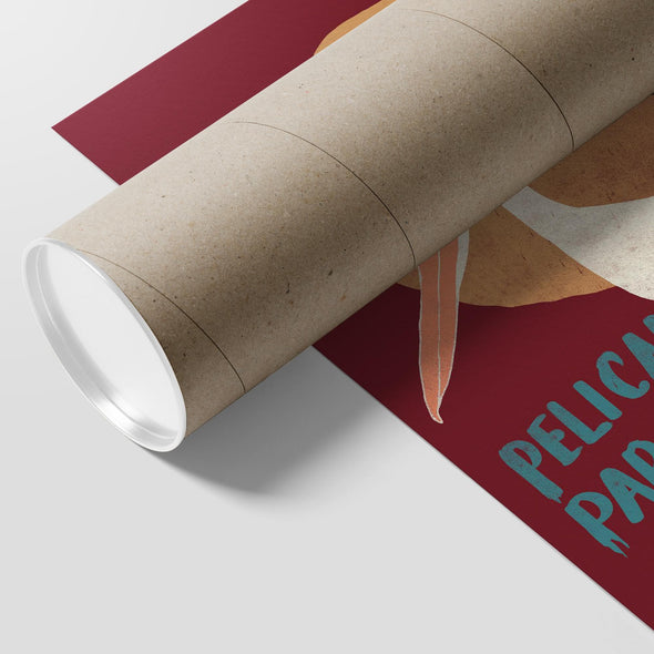 Pelican Paradise Maroon Poster-CA LIMITED