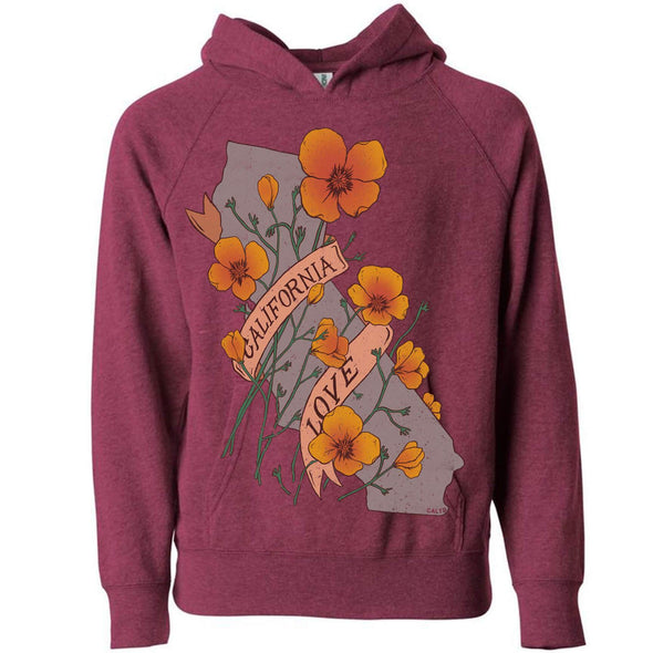 Poppies CA Love Raglan Youth Hoodie-CA LIMITED