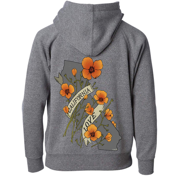 Poppies CA Love Raglan Youth Zip Up Hoodie-CA LIMITED