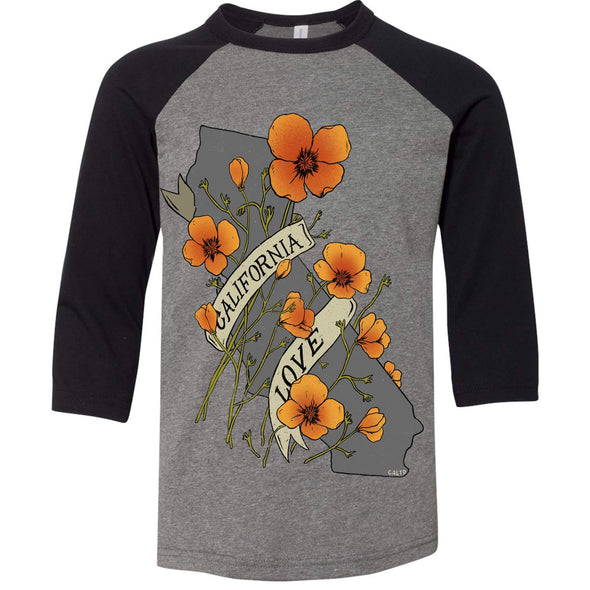 Poppies CA Love Youth Baseball Tee-CA LIMITED