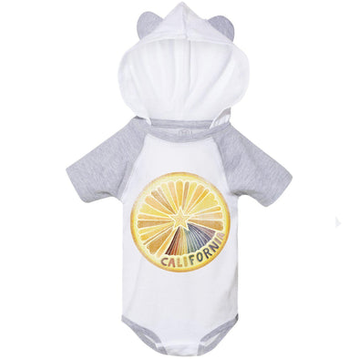 Starburst Orange Hooded Baby Onesie-CA LIMITED