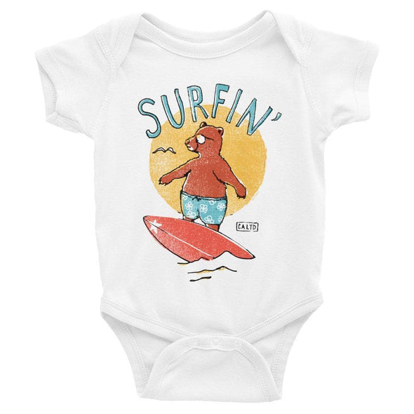 Surfin Bear Baby Baby Onesie-CA LIMITED