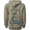 West Coast Glory Raglan Zip Up Hoodie-CA LIMITED