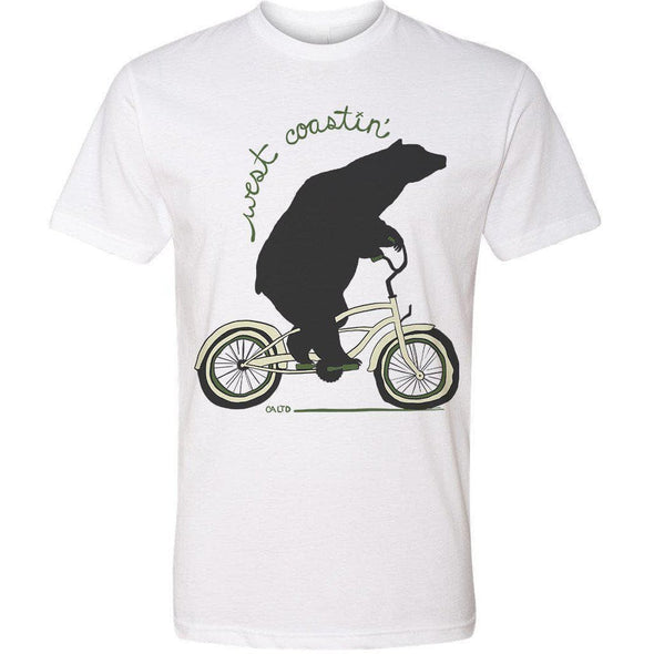 West Coastin Bear white unisex tee-CA LIMITED